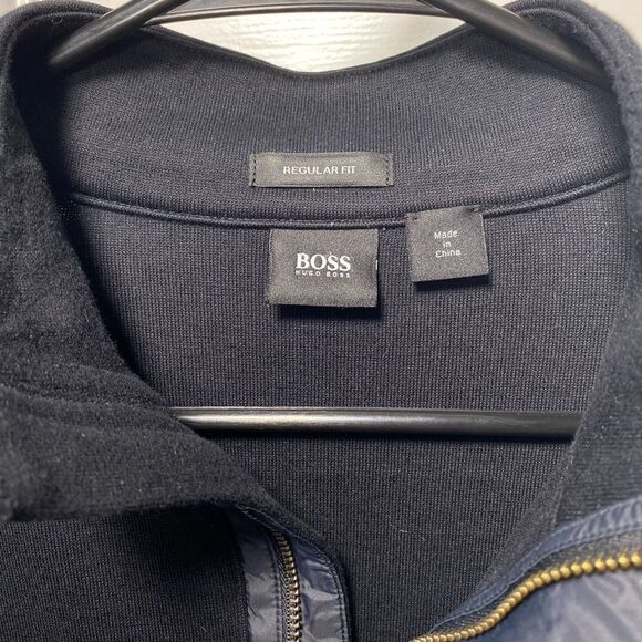 Hugo Boss | Men's Quarter Zip Mock Neck Sweater Black Sz Medium - Picture 3 of 12